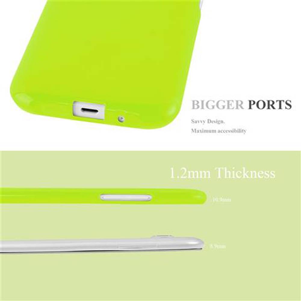 Cadorabo Schutzhülle für Samsung Galaxy J1 2015 Hülle in Grün TPU Etui Hülle Case Cover