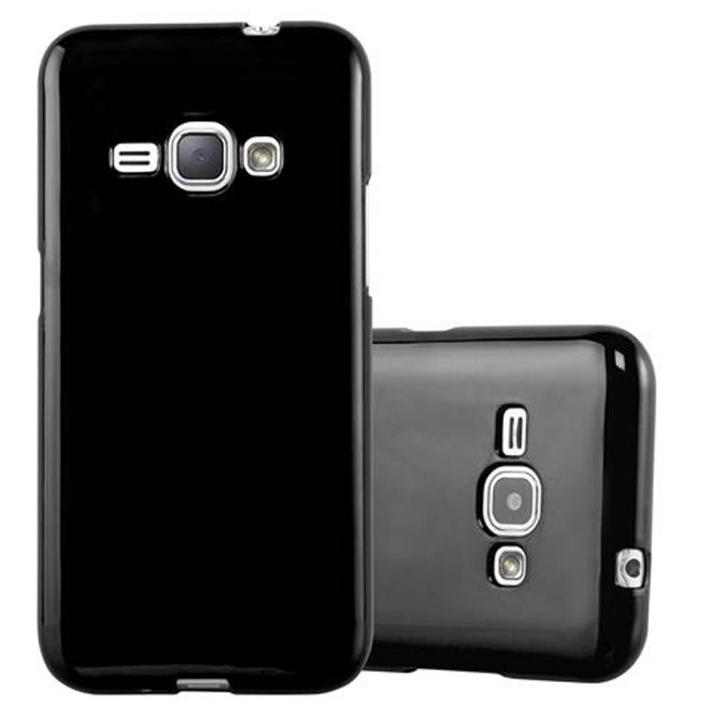 Cadorabo Schutzhülle für Samsung Galaxy J1 2015 Hülle in Schwarz TPU Etui Hülle Case Cover