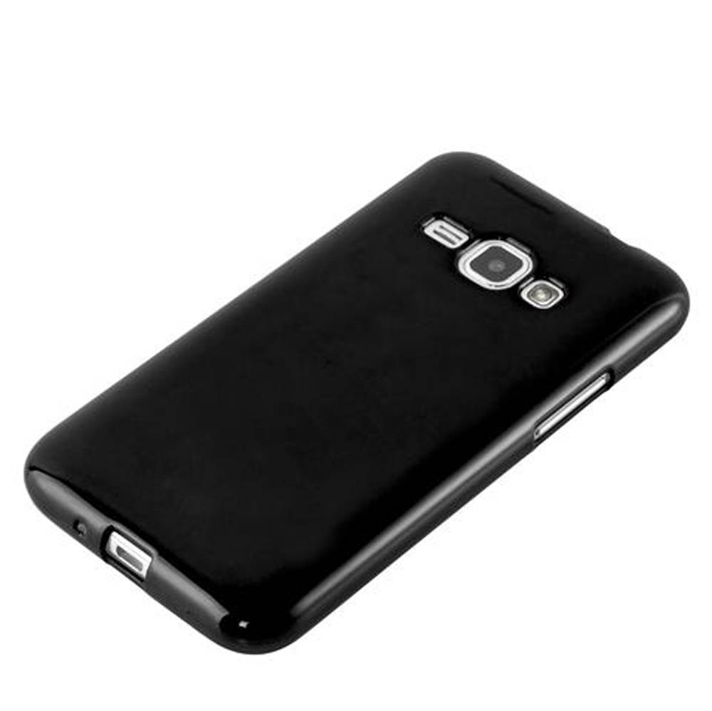 Cadorabo Schutzhülle für Samsung Galaxy J1 2015 Hülle in Schwarz TPU Etui Hülle Case Cover