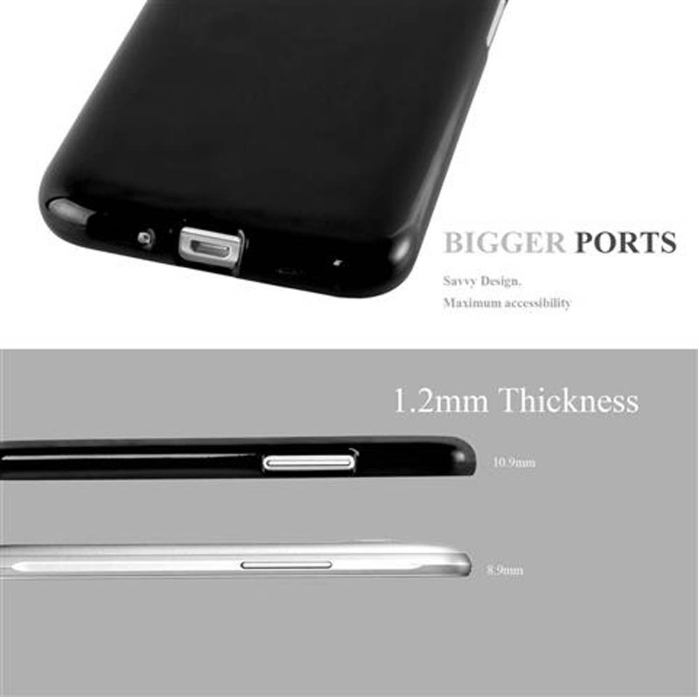 Cadorabo Schutzhülle für Samsung Galaxy J1 2015 Hülle in Schwarz TPU Etui Hülle Case Cover