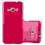 Cadorabo Schutzhülle für Samsung Galaxy J1 2015 Hülle in Rot TPU Etui Hülle Case Cover
