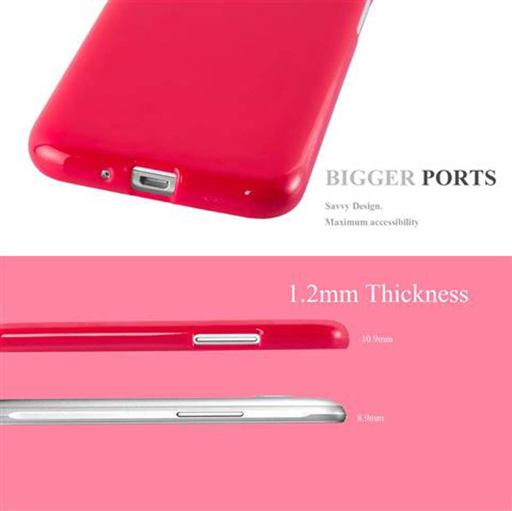 Cadorabo Schutzhülle für Samsung Galaxy J1 2015 Hülle in Rot TPU Etui Hülle Case Cover