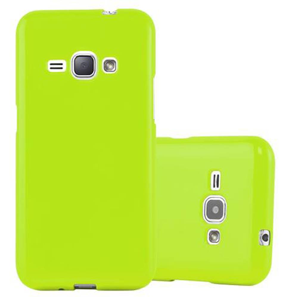 Cadorabo Schutzhülle für Samsung Galaxy J1 2015 Hülle in Grün TPU Etui Hülle Case Cover