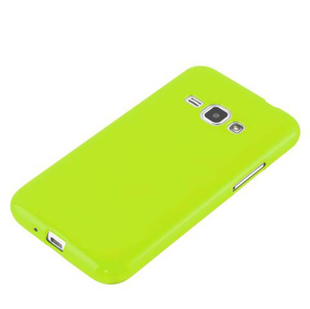 Cadorabo Schutzhülle für Samsung Galaxy J1 2015 Hülle in Grün TPU Etui Hülle Case Cover