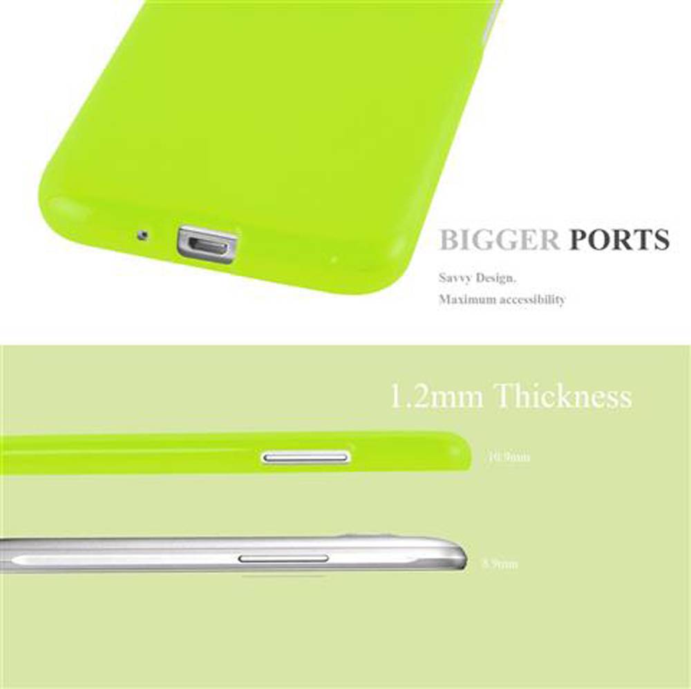 Cadorabo Schutzhülle für Samsung Galaxy J1 2015 Hülle in Grün TPU Etui Hülle Case Cover