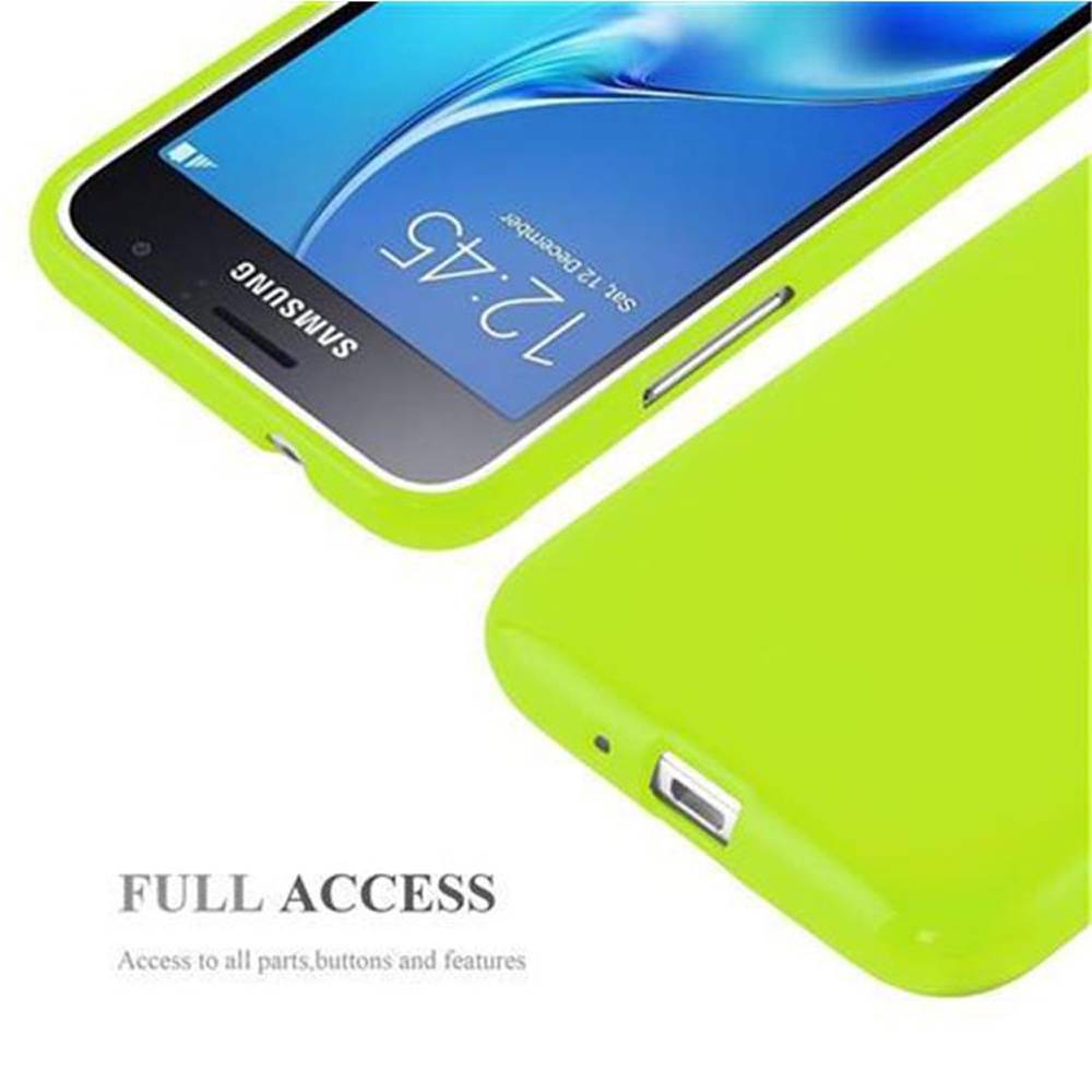 Cadorabo Schutzhülle für Samsung Galaxy J1 2015 Hülle in Grün TPU Etui Hülle Case Cover