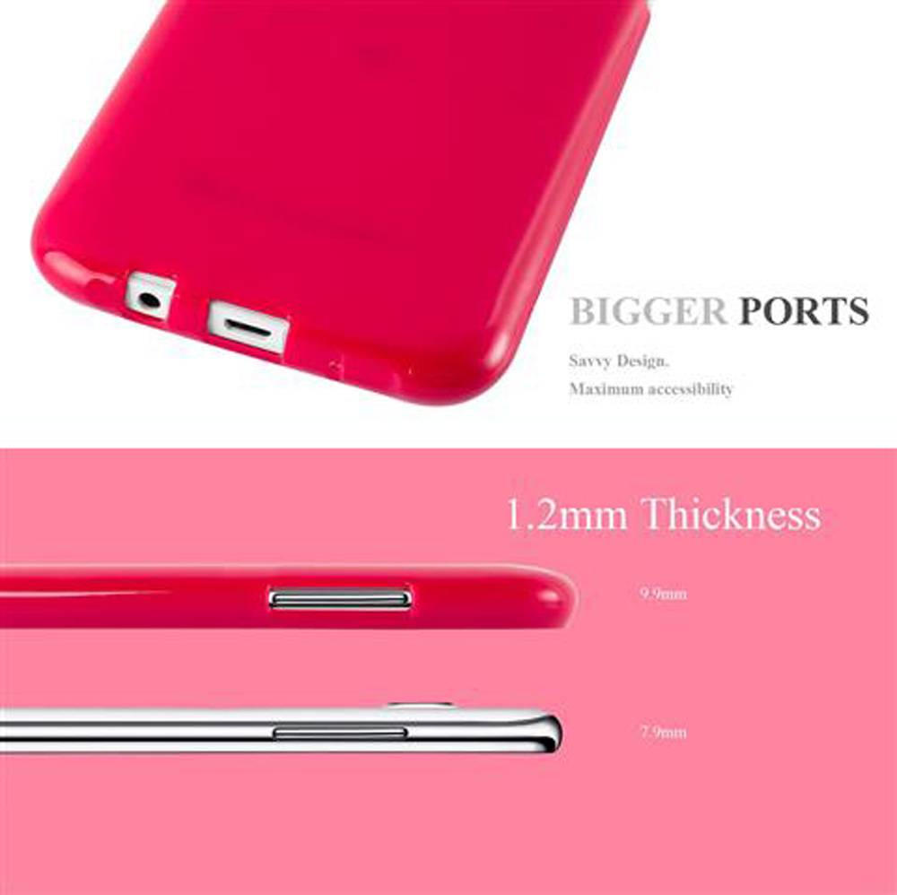 Cadorabo Schutzhülle für Samsung Galaxy J5 2015 Hülle in Rot TPU Etui Hülle Case Cover