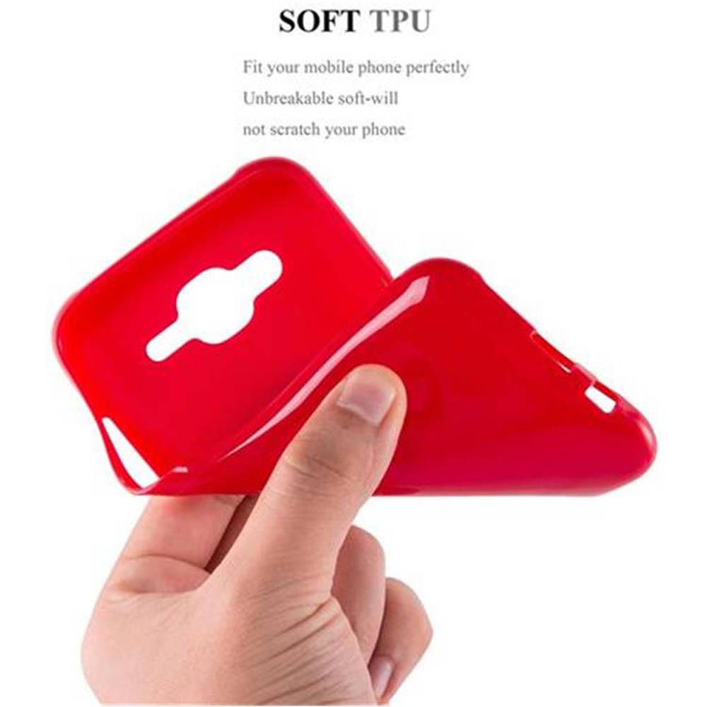 Cadorabo Schutzhülle für Samsung Galaxy J5 2015 Hülle in Rot TPU Etui Hülle Case Cover