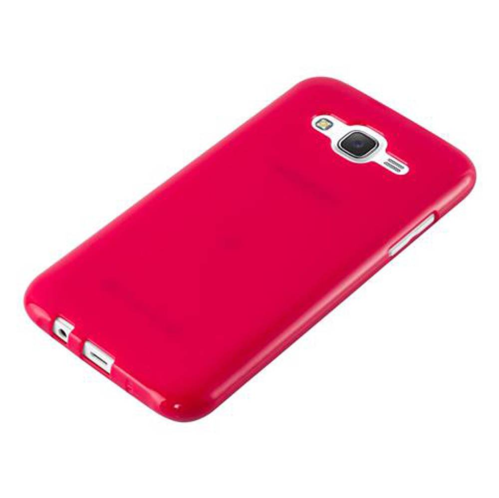 Cadorabo Schutzhülle für Samsung Galaxy J5 2015 Hülle in Rot TPU Etui Hülle Case Cover