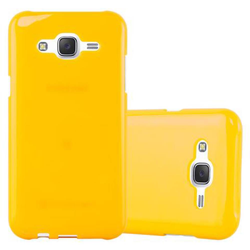 Cadorabo Schutzhülle für Samsung Galaxy J5 2015 Hülle in Gelb TPU Etui Hülle Case Cover