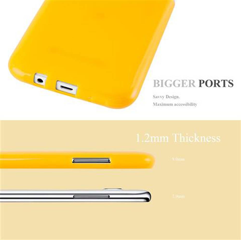 Cadorabo Schutzhülle für Samsung Galaxy J5 2015 Hülle in Gelb TPU Etui Hülle Case Cover