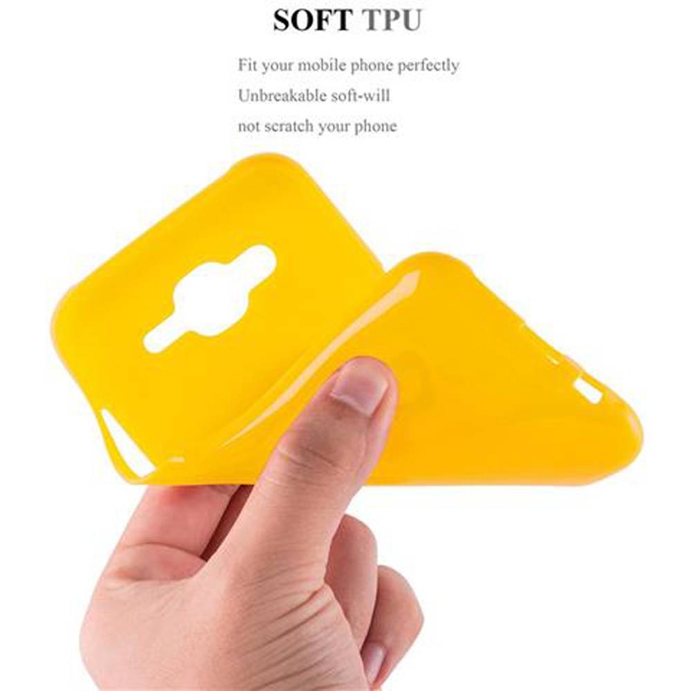 Cadorabo Schutzhülle für Samsung Galaxy J5 2015 Hülle in Gelb TPU Etui Hülle Case Cover