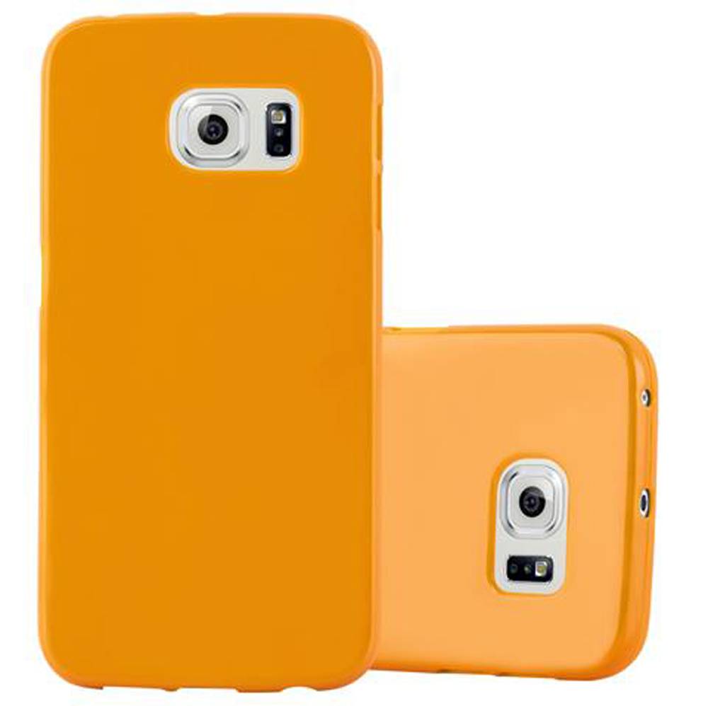 Cadorabo Schutzhülle für Samsung Galaxy S6 EDGE Hülle in Gelb TPU Etui Hülle Case Cover