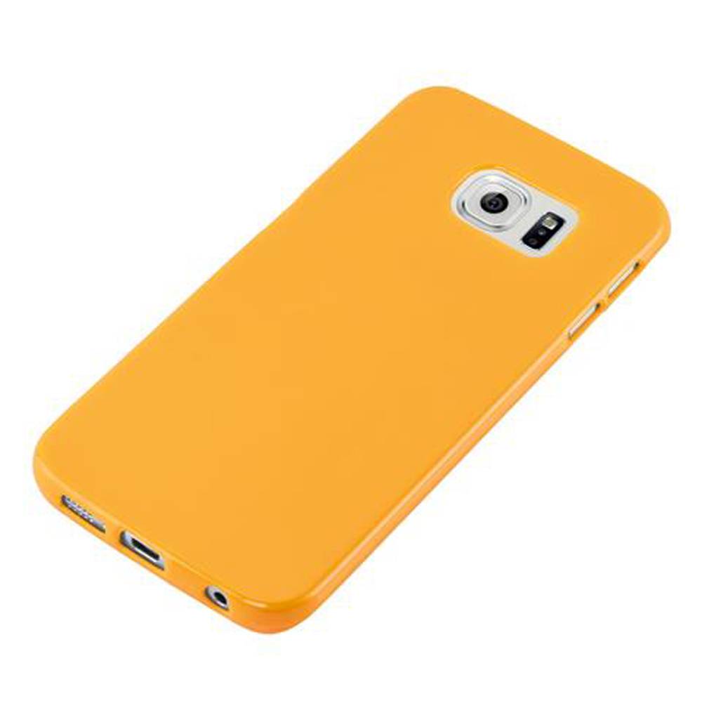 Cadorabo Schutzhülle für Samsung Galaxy S6 EDGE Hülle in Gelb TPU Etui Hülle Case Cover