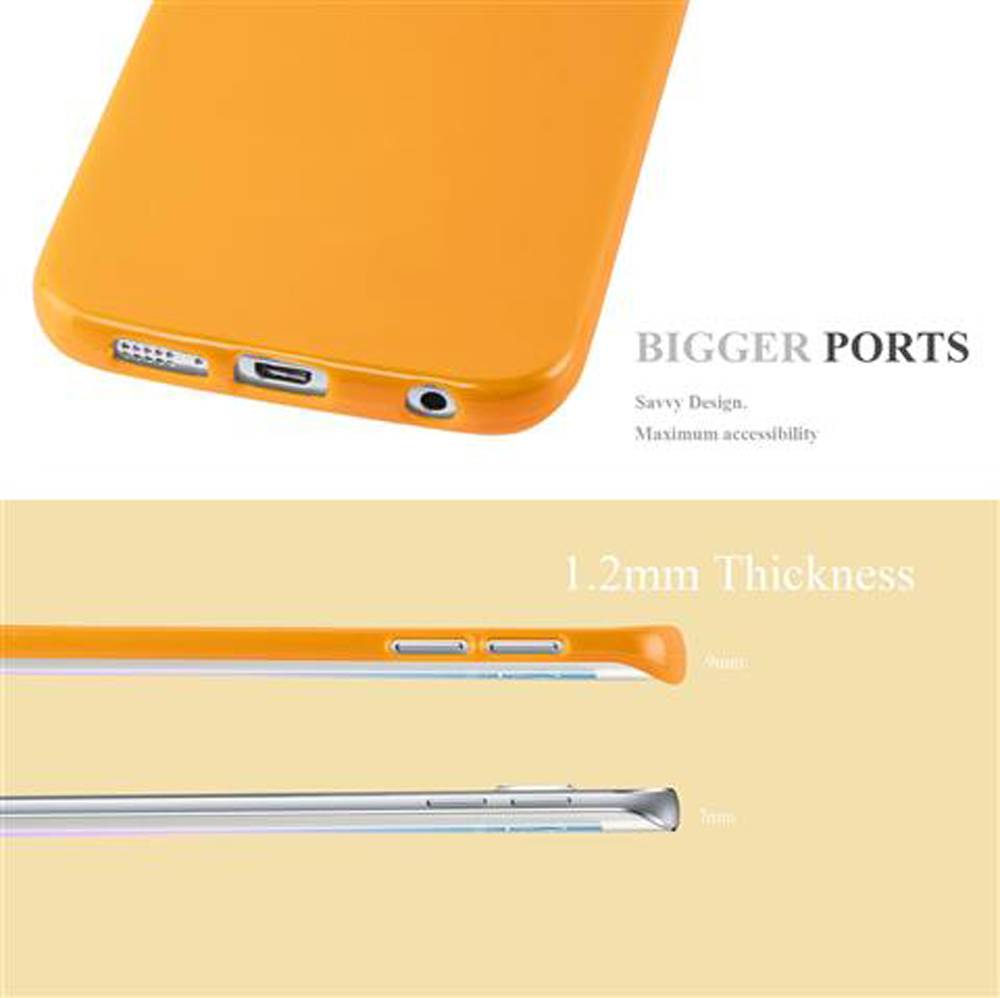 Cadorabo Schutzhülle für Samsung Galaxy S6 EDGE Hülle in Gelb TPU Etui Hülle Case Cover