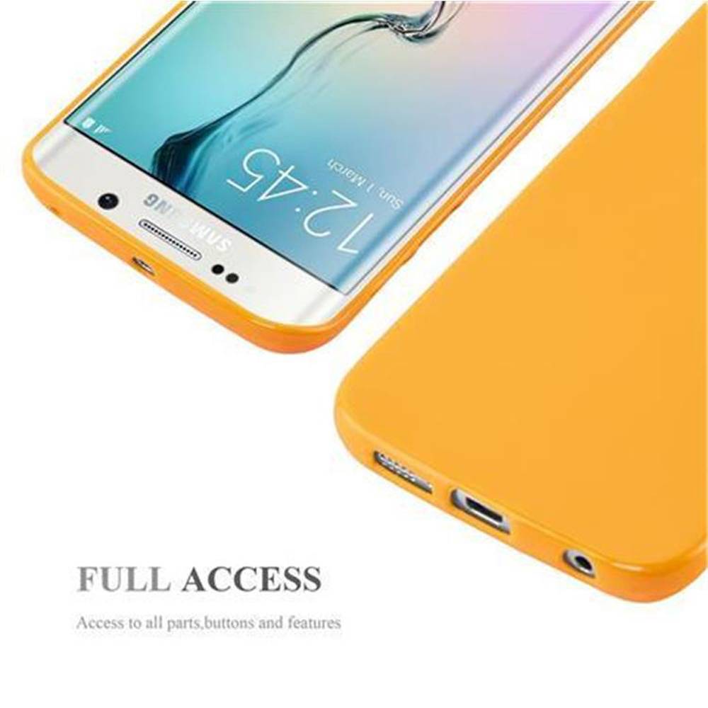 Cadorabo Schutzhülle für Samsung Galaxy S6 EDGE Hülle in Gelb TPU Etui Hülle Case Cover