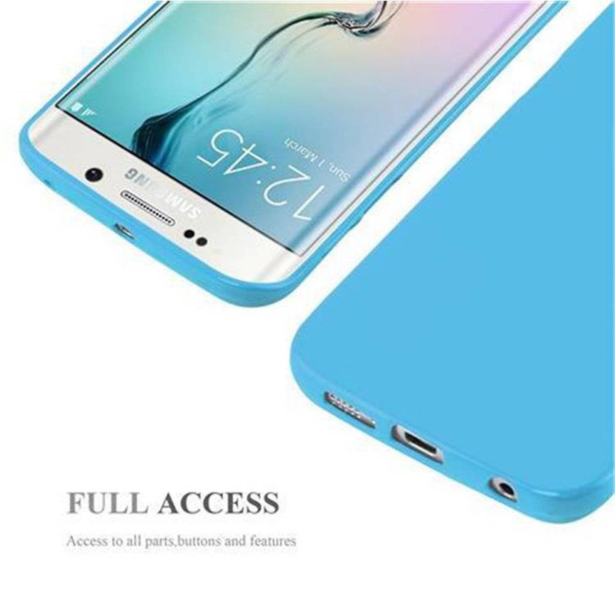 Flexible TPU Silikon Handy Schutzhülle - Hülle - ultra slim, jelly hell blau, Backcover für Samsung Galaxy S6 EDGE