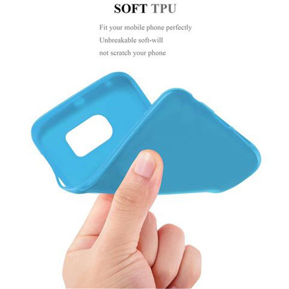 Flexible TPU Silikon Handy Schutzhülle - Hülle - ultra slim, jelly hell blau, Backcover für Samsung Galaxy S6 EDGE
