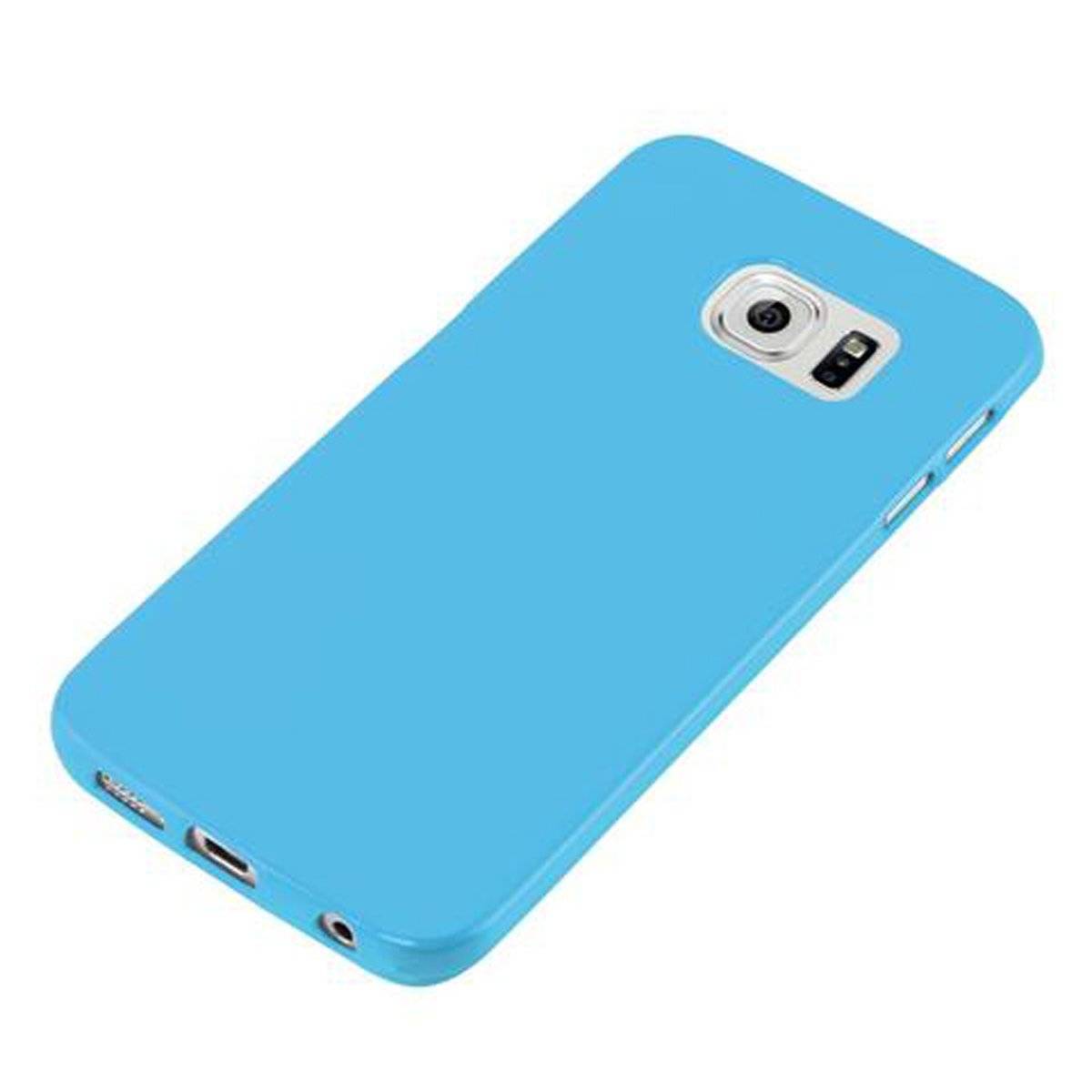 Flexible TPU Silikon Handy Schutzhülle - Hülle - ultra slim, jelly hell blau, Backcover für Samsung Galaxy S6 EDGE