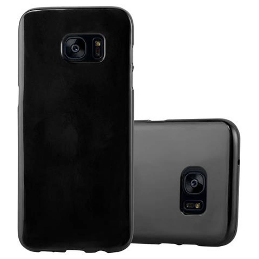 Cadorabo Schutzhülle für Samsung Galaxy S7 EDGE Hülle in Schwarz TPU Etui Hülle Case Cover