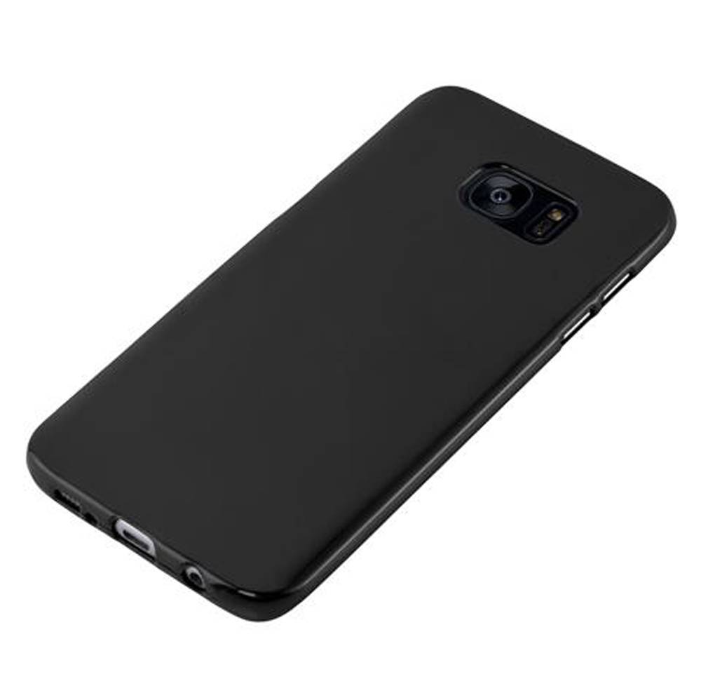 Cadorabo Schutzhülle für Samsung Galaxy S7 EDGE Hülle in Schwarz TPU Etui Hülle Case Cover