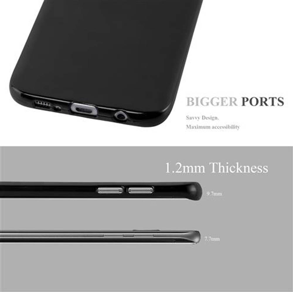 Cadorabo Schutzhülle für Samsung Galaxy S7 EDGE Hülle in Schwarz TPU Etui Hülle Case Cover