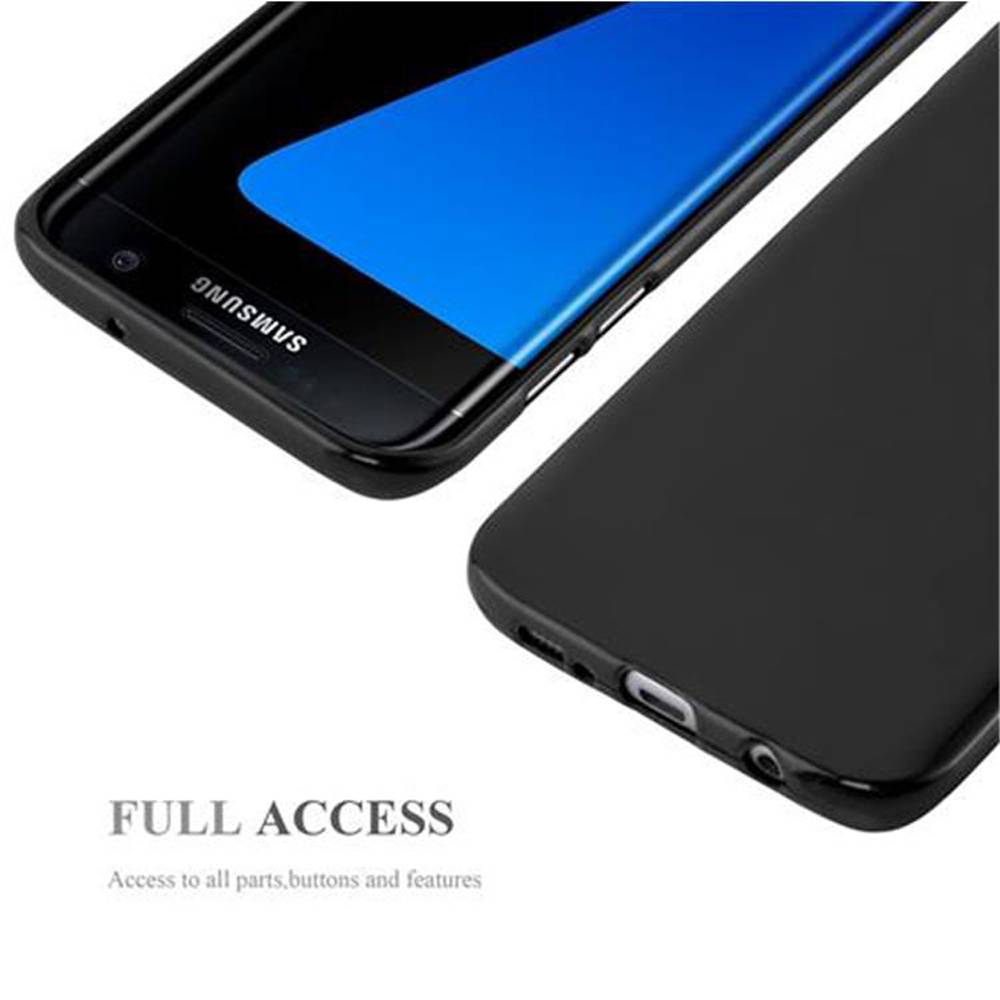 Cadorabo Schutzhülle für Samsung Galaxy S7 EDGE Hülle in Schwarz TPU Etui Hülle Case Cover