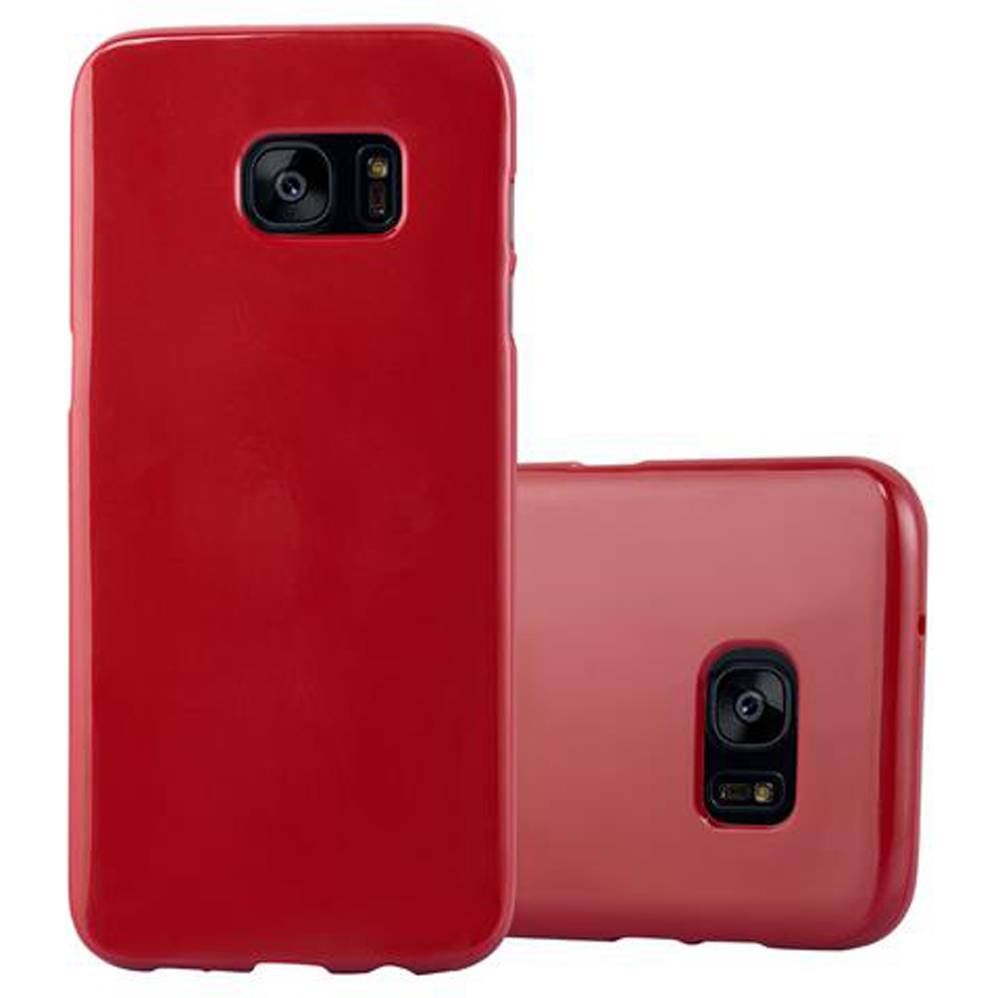 Cadorabo Schutzhülle für Samsung Galaxy S7 EDGE Hülle in Rot TPU Etui Hülle Case Cover