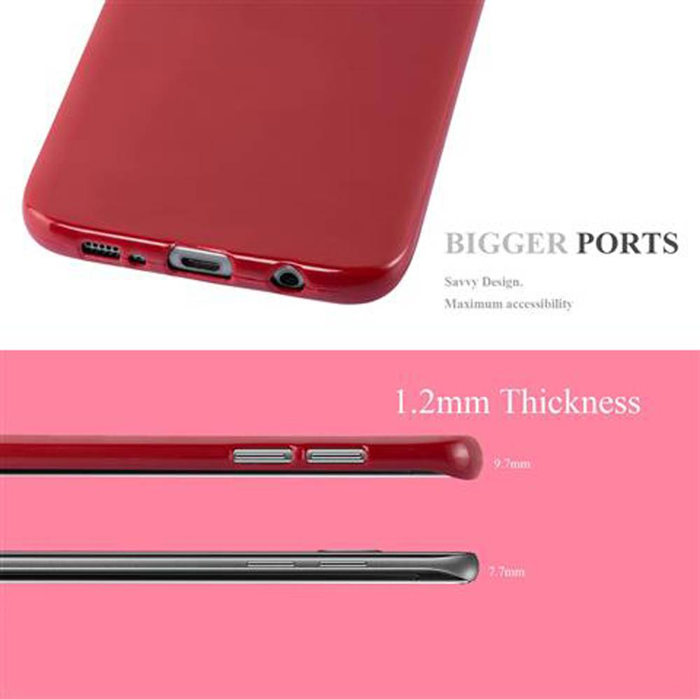 Cadorabo Schutzhülle für Samsung Galaxy S7 EDGE Hülle in Rot TPU Etui Hülle Case Cover