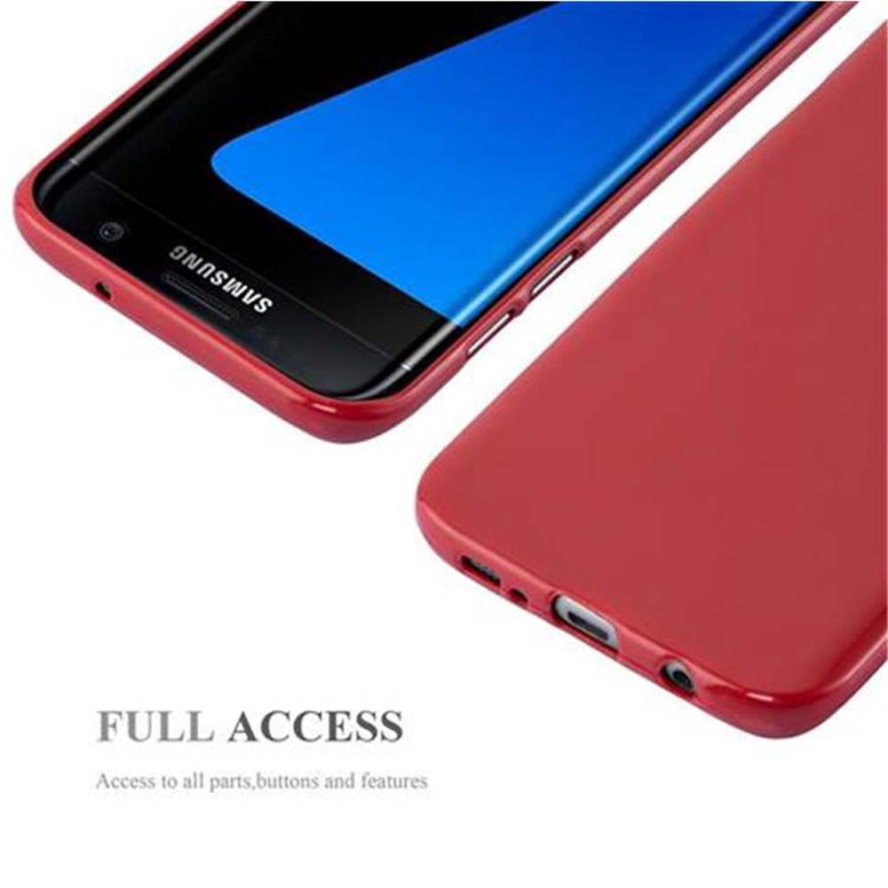 Cadorabo Schutzhülle für Samsung Galaxy S7 EDGE Hülle in Rot TPU Etui Hülle Case Cover