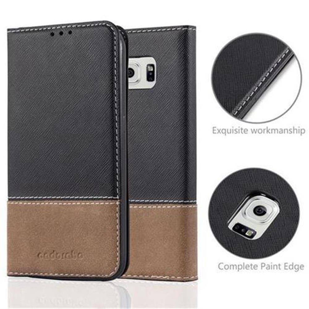 Cadorabo Hülle für Samsung Galaxy S6 Schutzhülle in Schwarz SHandyhülle Book Case Etui Kunstleder