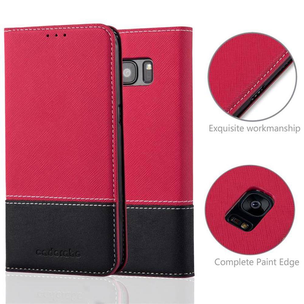 Cadorabo Hülle für Samsung Galaxy S7 EDGE Schutzhülle in Rot SHandyhülle Book Case Etui Kunstleder