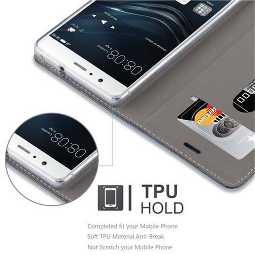 Cadorabo Hülle für Huawei P9 LITE 2016 / G9 LITE Schutzhülle in Blau Handy Hülle Etui Book Case Cover