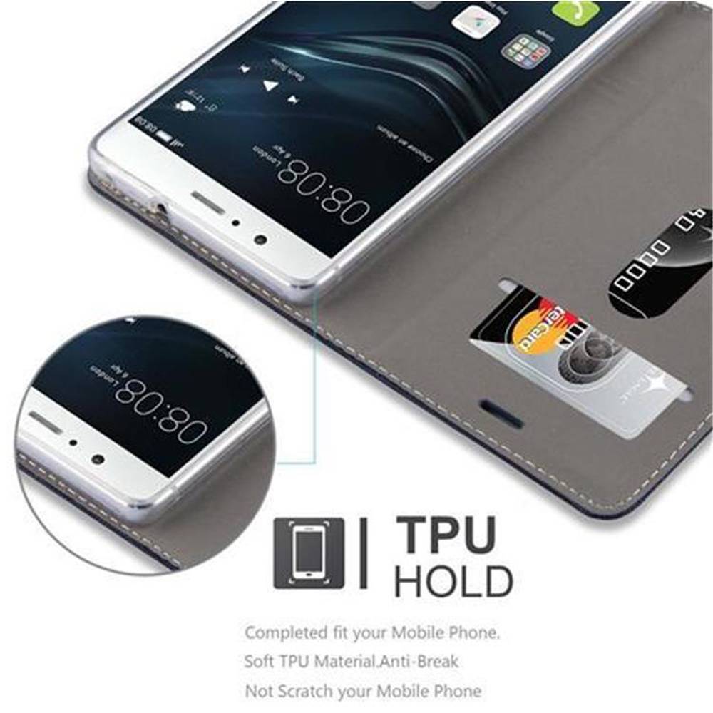 Cadorabo Hülle für Huawei P9 LITE 2016 / G9 LITE Schutzhülle in Blau Handy Hülle Etui Book Case Cover