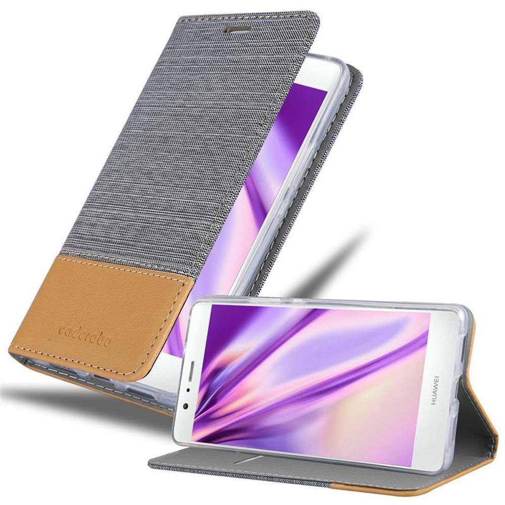 Cadorabo Hülle für Huawei P9 LITE 2016 / G9 LITE Schutzhülle in Grau Handy Hülle Etui Book Case Cover