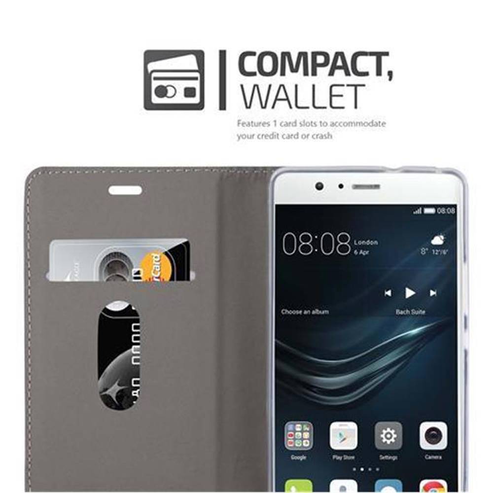 Cadorabo Hülle für Huawei P9 LITE 2016 / G9 LITE Schutzhülle in Grau Handy Hülle Etui Book Case Cover