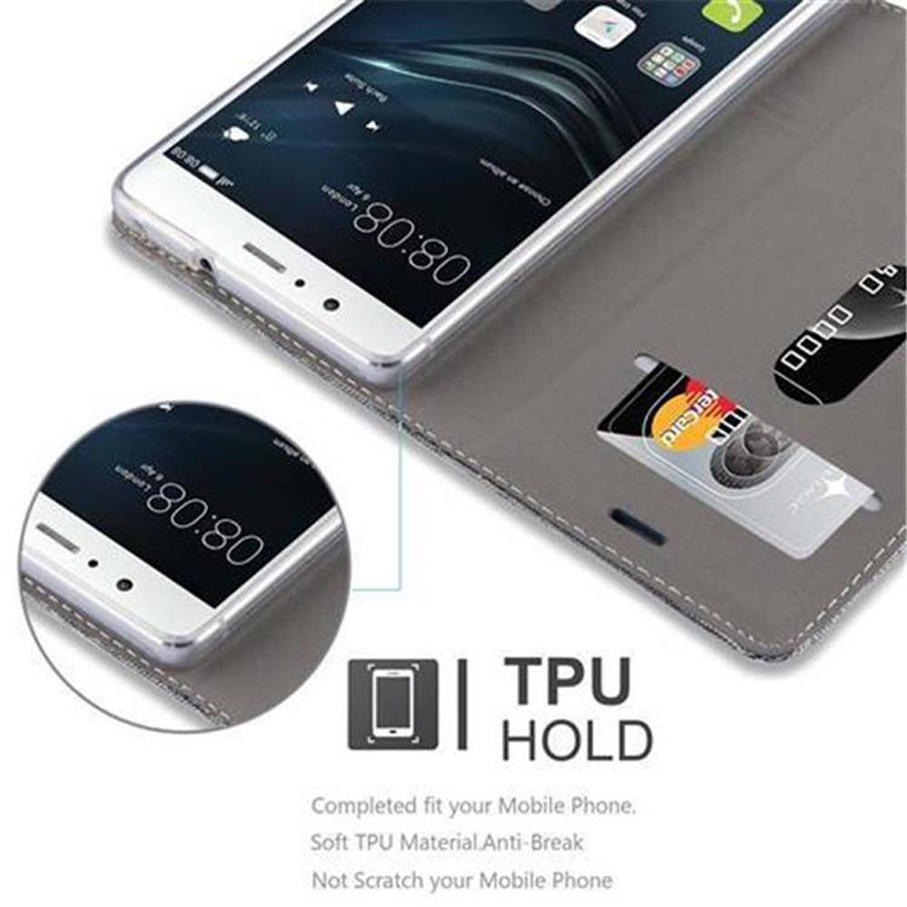 Cadorabo Hülle für Huawei P9 LITE 2016 / G9 LITE Schutzhülle in Grau Handy Hülle Etui Book Case Cover