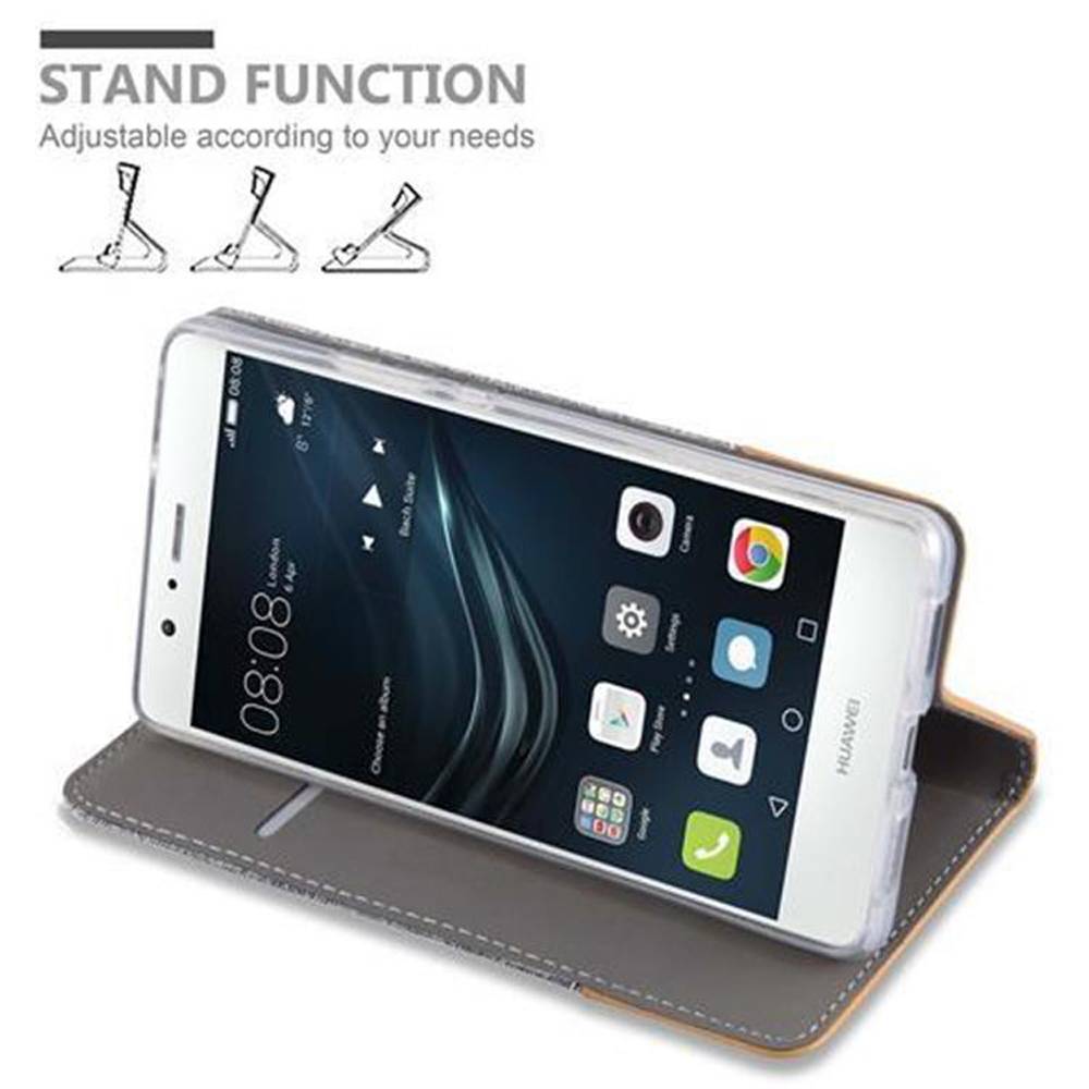 Cadorabo Hülle für Huawei P9 LITE 2016 / G9 LITE Schutzhülle in Grau Handy Hülle Etui Book Case Cover
