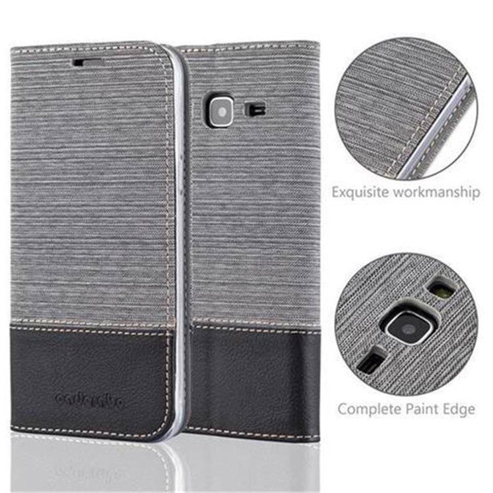 Cadorabo Hülle für Samsung Galaxy J3 2016 Schutzhülle in Grau Handy Hülle Etui Book Case Cover