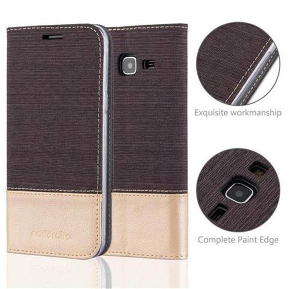 Cadorabo Hülle für Samsung Galaxy J3 2016 Schutzhülle in Grau Handy Hülle Etui Book Case Cover