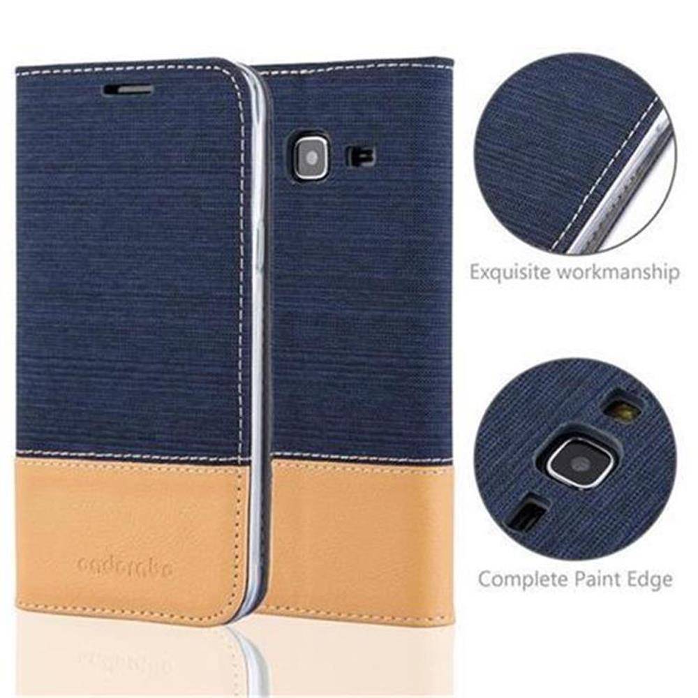 Cadorabo Hülle für Samsung Galaxy J3 2016 Schutzhülle in Blau Handy Hülle Etui Book Case Cover