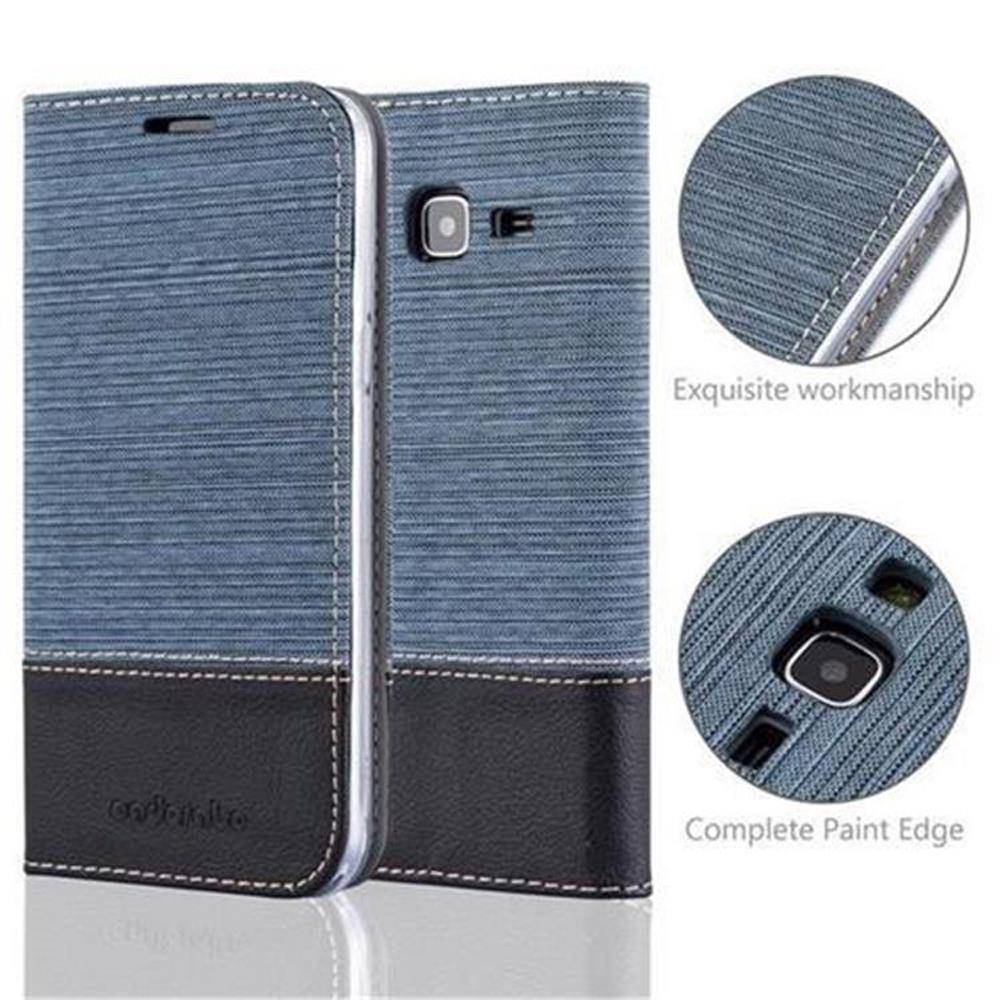 Cadorabo Hülle für Samsung Galaxy J3 2016 Schutzhülle in Blau Handy Hülle Etui Book Case Cover