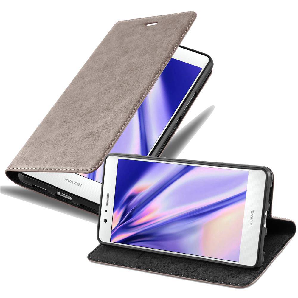 Cadorabo Hülle für Huawei P9 LITE 2016 / G9 LITE Schutz Hülle in Braun Handyhülle Etui Case Cover Magnetverschluss