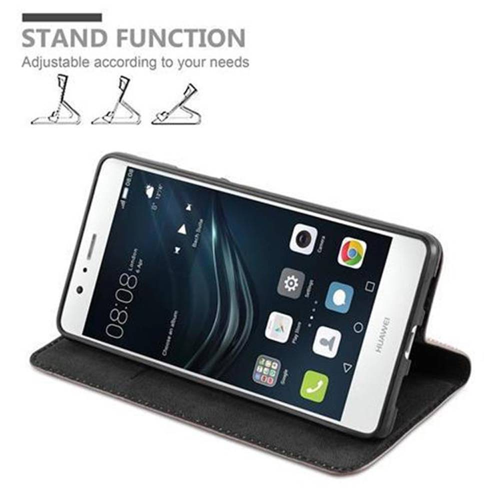 Cadorabo Hülle für Huawei P9 LITE 2016 / G9 LITE Schutz Hülle in Braun Handyhülle Etui Case Cover Magnetverschluss