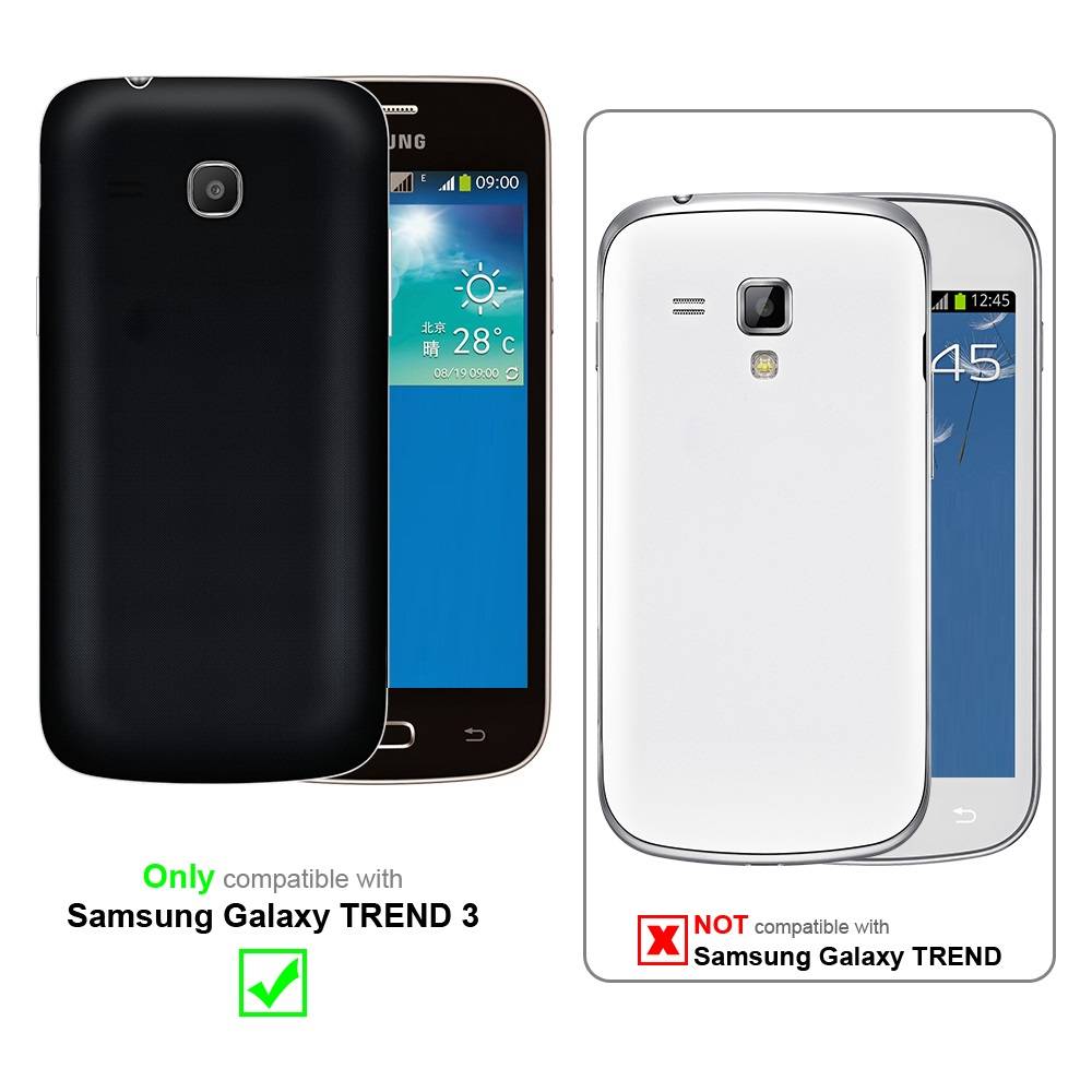Cadorabo Hülle für Samsung Galaxy TREND 3 Schutz Hülle in Schwarz Handyhülle Etui Case Cover Magnetverschluss