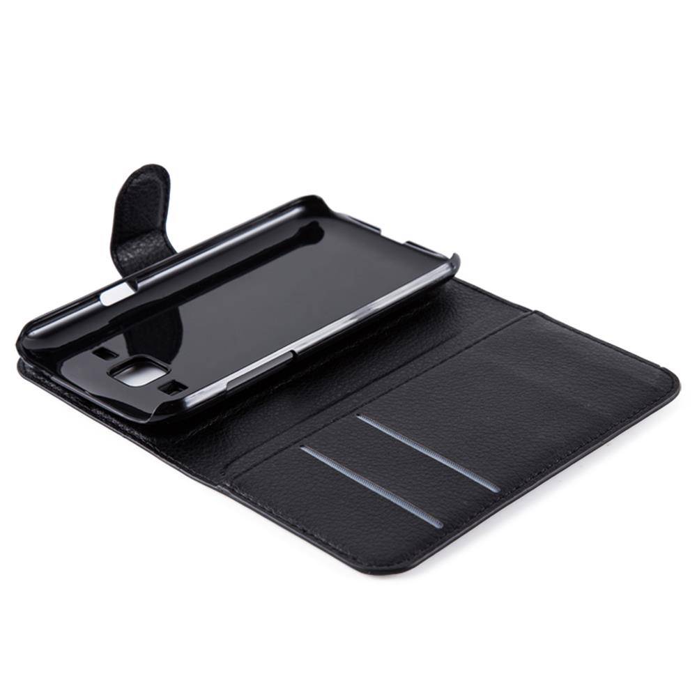 Cadorabo Hülle für Samsung Galaxy TREND 3 Schutz Hülle in Schwarz Handyhülle Etui Case Cover Magnetverschluss