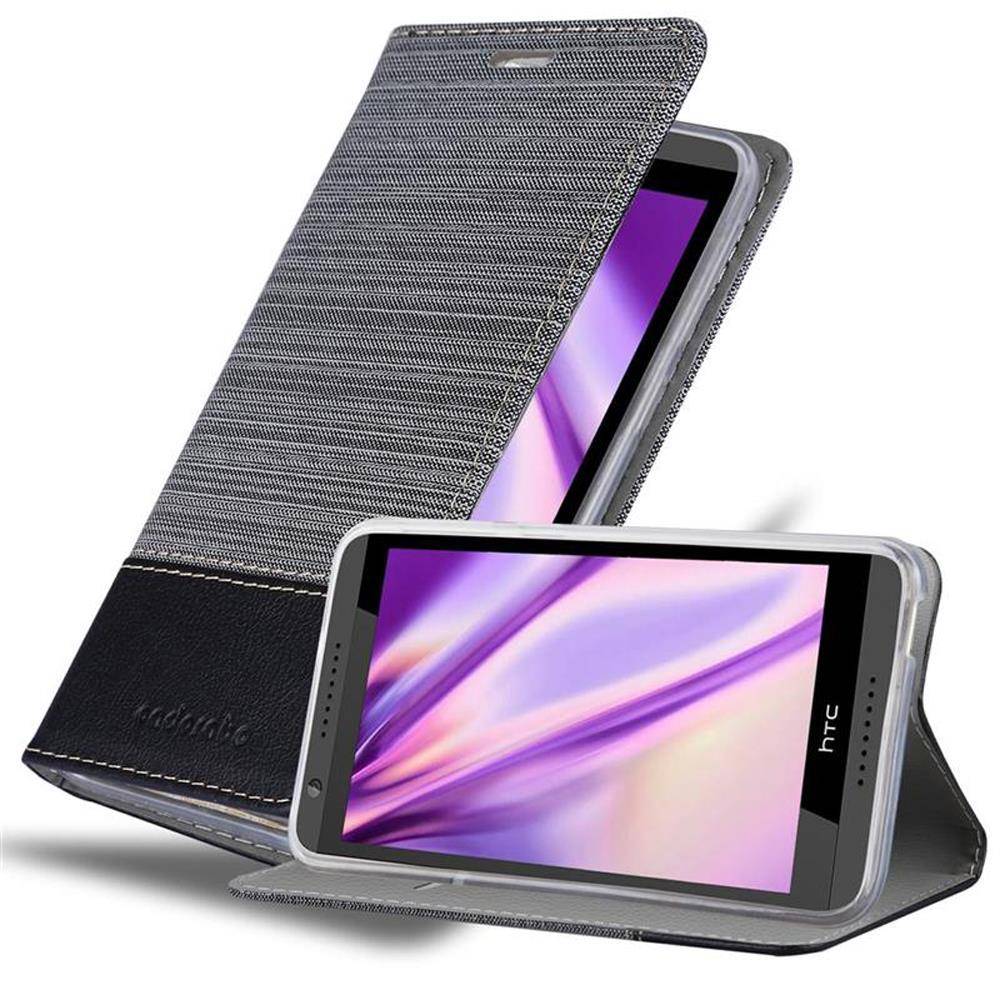 Cadorabo Hülle für HTC Desire 820 Schutzhülle in Grau Handy Hülle Etui Book Case Cover