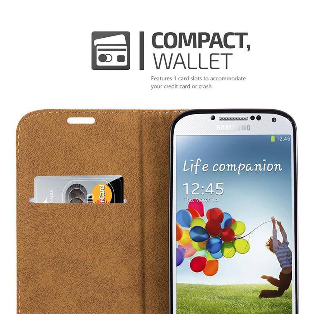 Cadorabo Hülle für Samsung Galaxy S4 Schutzhülle in Rot Handy Hülle Tasche Cover Case Etui Kartenfach