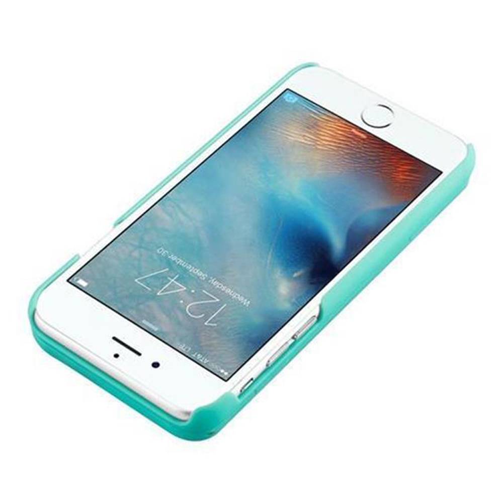 Cadorabo Hülle für Apple iPhone 6 PLUS / 6S PLUS in Türkis Hard Case Handyhülle Schutzhülle mit Spiegel Kartenfächern