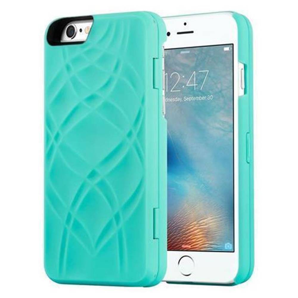 Cadorabo Hülle für Apple iPhone 6 PLUS / 6S PLUS in Türkis Hard Case Handyhülle Schutzhülle mit Spiegel Kartenfächern